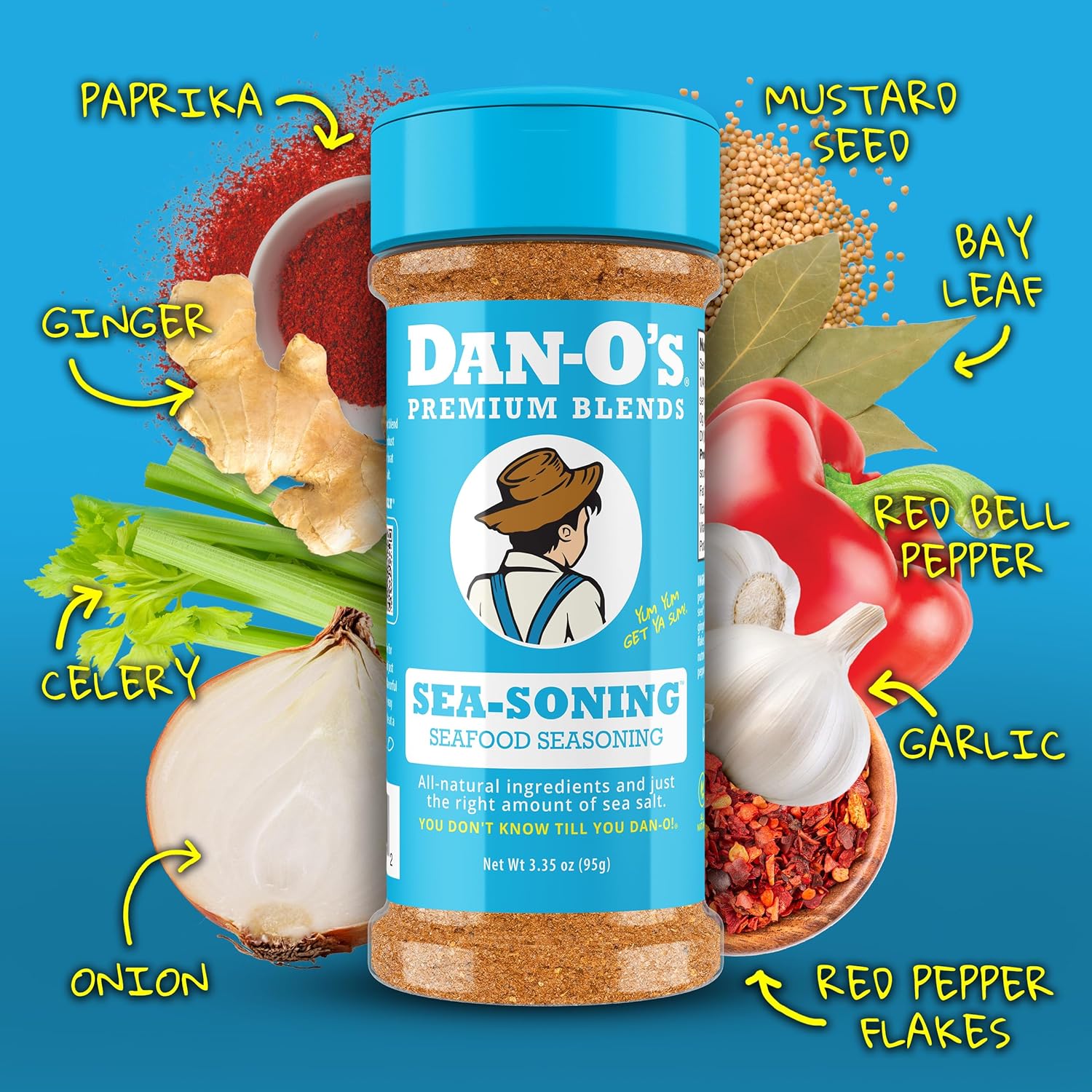 Dan-O's 4 Bottle Seasoning Set, Small Bottles, 4 Pack, Includes Original, Preem-O, SEA-soning and Cajun Seasonings, Sugar Free, Zero Calorie, Use this Seasoning Kit to Craft a Marinade, Rub or Sauce - Image 5