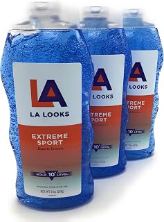 L.A. Looks Sport Xtreme Hold Styling Gel 20 oz Pack of 3 - Level 10+ Mega Hold for Maximum Control