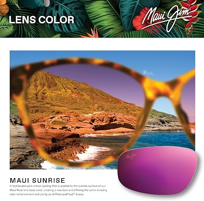 Maui Jim Men's & Women's Mavericks Polarized Teardrop Sunglasses, Rose Gold/Maui Sunrise Polarized, Large Fit