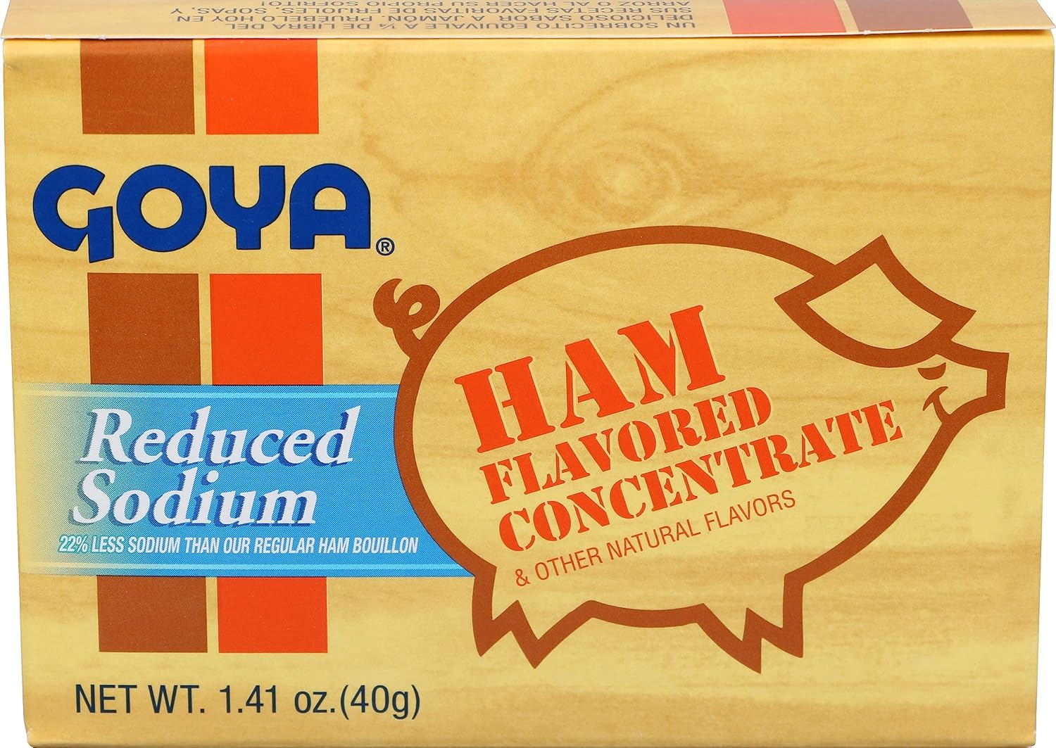 Goya Foods Ham Flavored Concentrate, Reduced Sodium, 1.41 Ounce (Pack of 36)