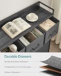 SONGMICS Dresser pour chambre, coffre de tiroirs, rangement organisateur de vêtements, 7 Tiroirs de tissus avec poignées, cadre en métal, gris d'ardoise et gris d ́anthracite ULTS523G22
