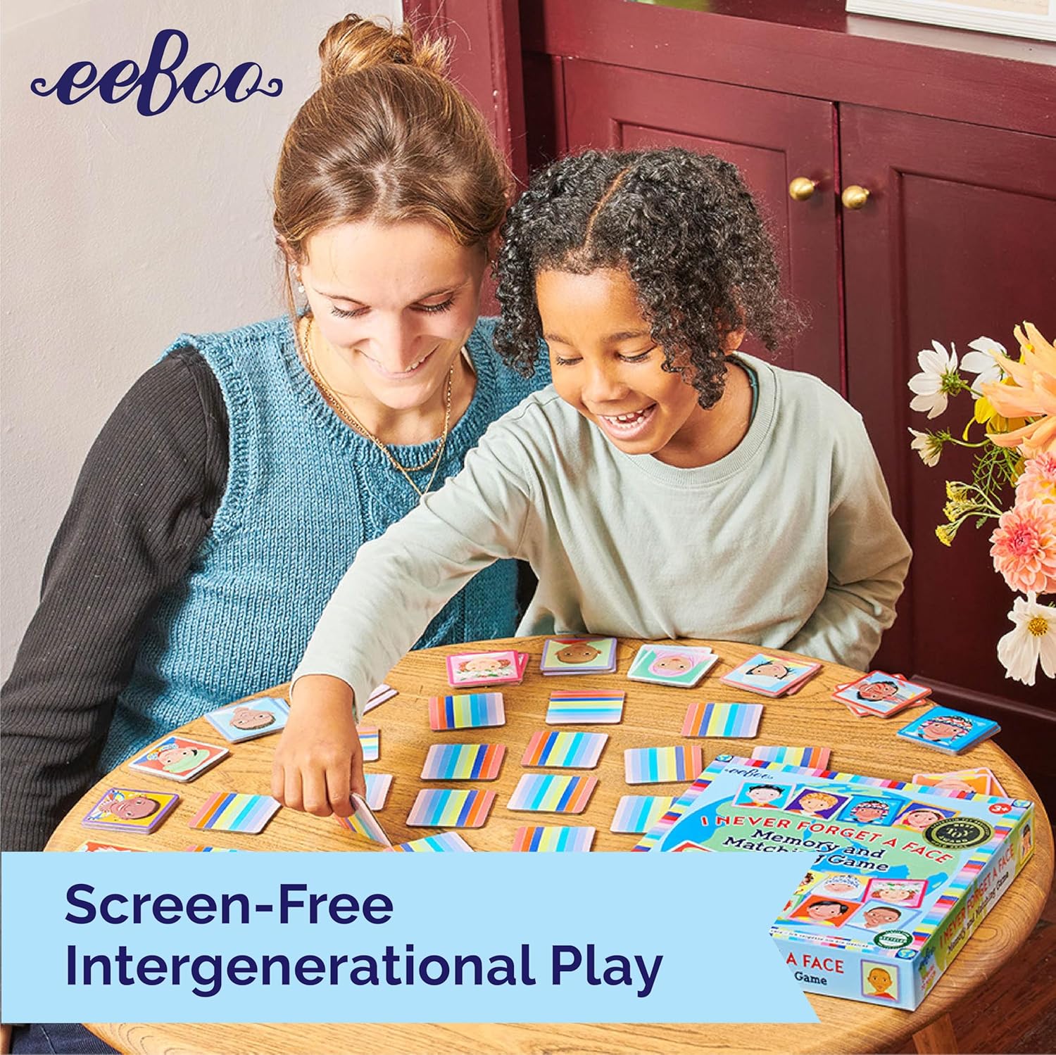 eeBoo: Memory and Matching Game- I Never Forget a Face- 24 Pairs, Develops Recognition, Concentration, Memory & Social Skills, Age 3+