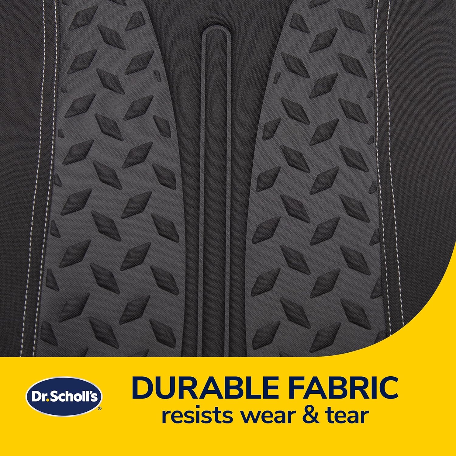 Dr. Scholl's Max Support Charcoal-Infused Lumbar Seat Cushion for Car, Truck, SUV — Black