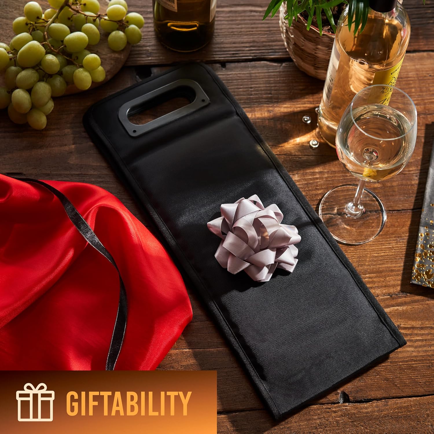 Wine Cooler Sleeve and Freezable Wine Cooler Bag Bundle