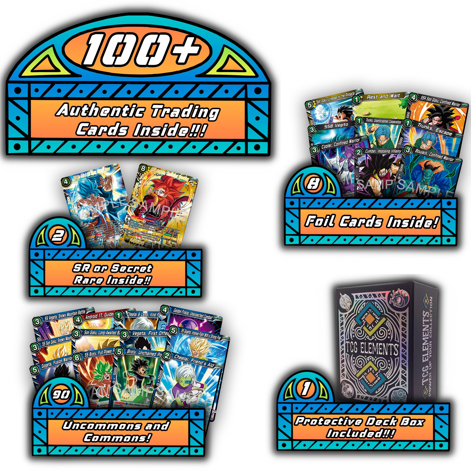 Amazon.com: Dragon Ball Super Masters Starter Bundle | 100x Authentic Cards  | 90x C/UC | 8X Foils | 2X SR/ALT