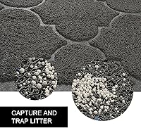 Vista 5 de Alfombrilla de arena para gatos, tamaño XL súper grande, libre de ftalatos, fácil de limpiar, duradera, suave en las patas, tamaño grande de 47" x