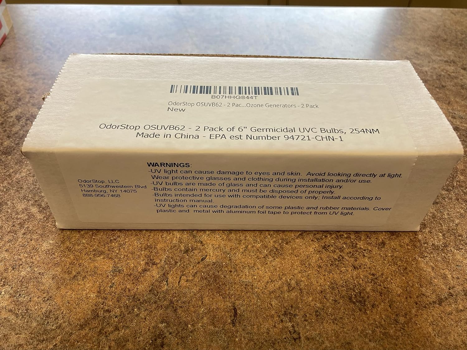 OdorStop OSUVB62-2 Pack of 6 Germicidal UVC Bulbs, 254NM Ozone Generators - 2 Pack