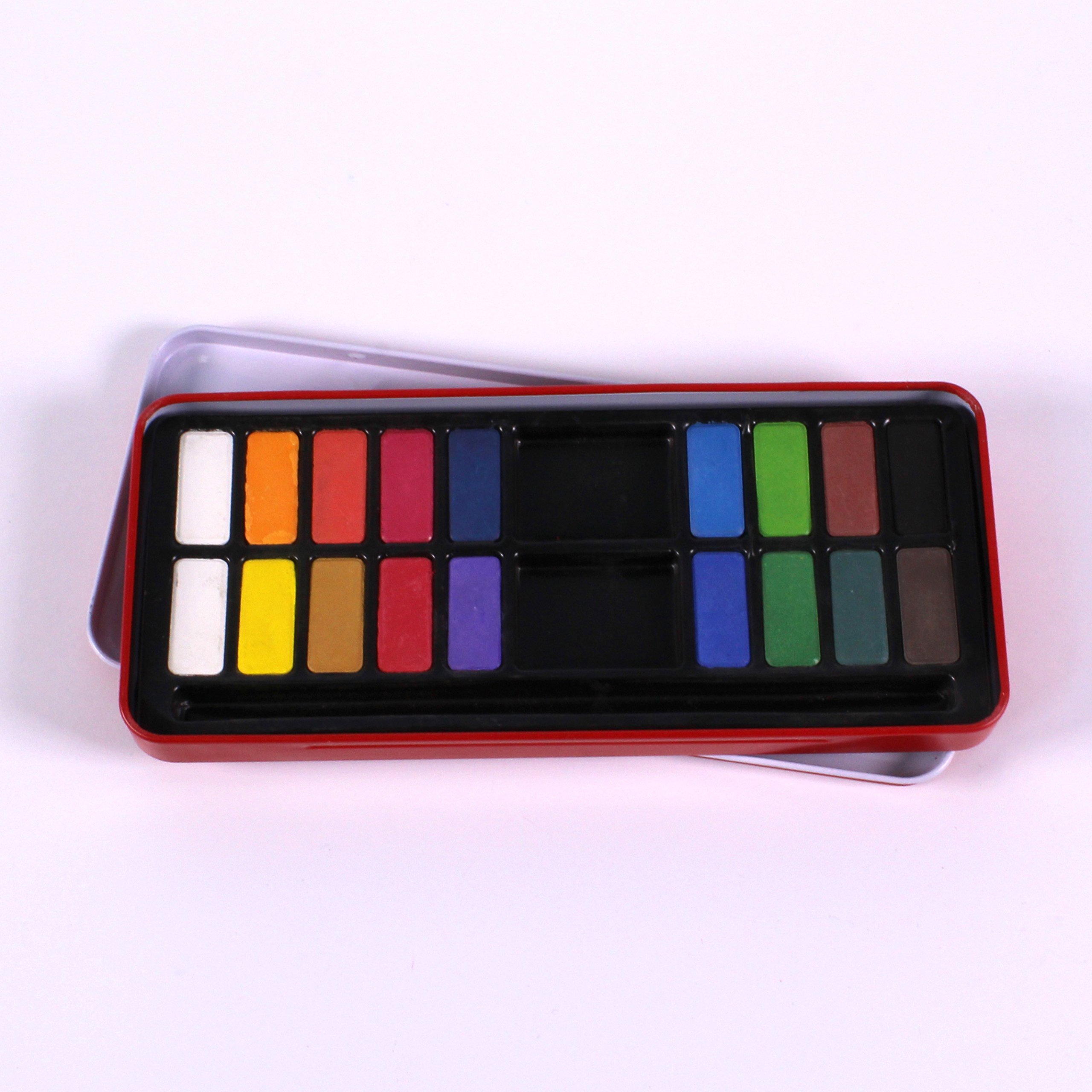 Bcreativetolearn Assorted 18 Colour Watercolour Paint Palette Artist Tin For Art Painting Set Of 18 Blocks By Bcreative ®