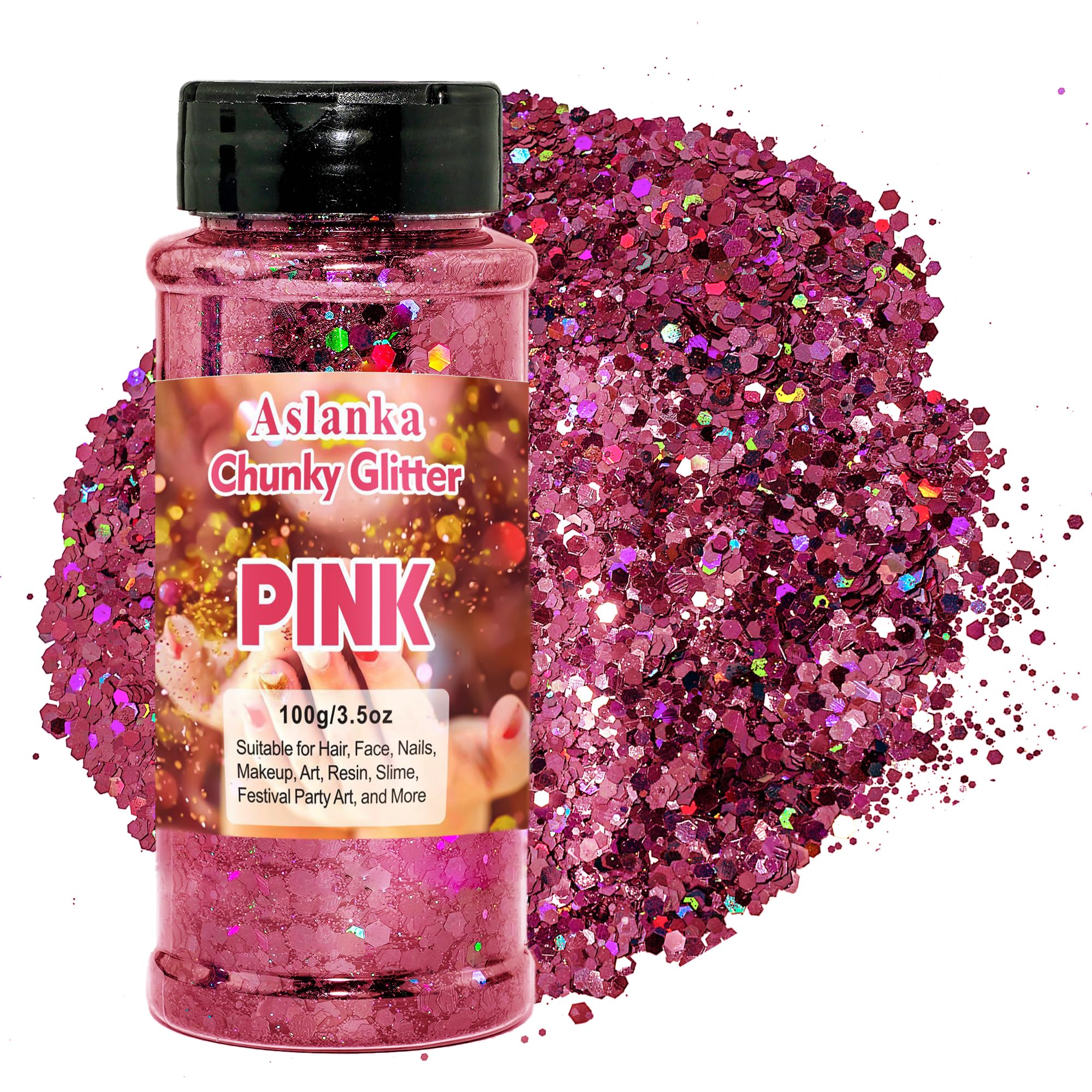 Glitter Rosa-oro Creative Deco - Polvere Brillantini Olografica Per Unghie, Lavoretti E Decorazioni - Foto 3