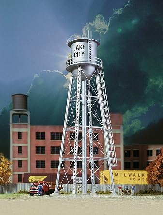 Walthers Cornerstone City Water Tower-Silver 933-2826 HO Scale Model Railroad - Structure Assembled Model