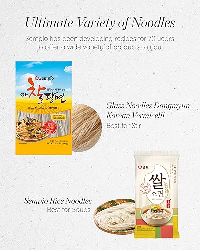Miniatura 16 de Sempio Fideos de cristal, vermicelli coreano, Dangmyun (0.99 libras/15.87 oz)