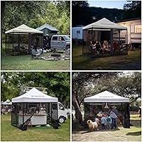 Vista 9 de Yescom Cortina de malla de repuesto universal para pared lateral con cremallera para carpa de 10 x 10 pies