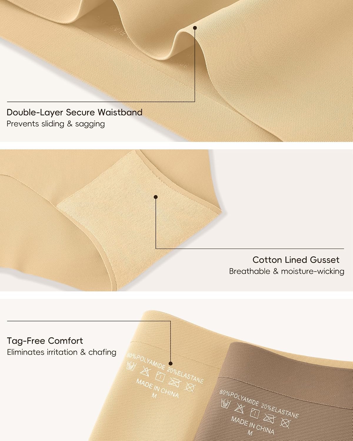 Seamless Underwear for Women No Show No Panty Line Womens Panties High Waisted Ladies Comfortable Briefs 5 Pack - Image 8