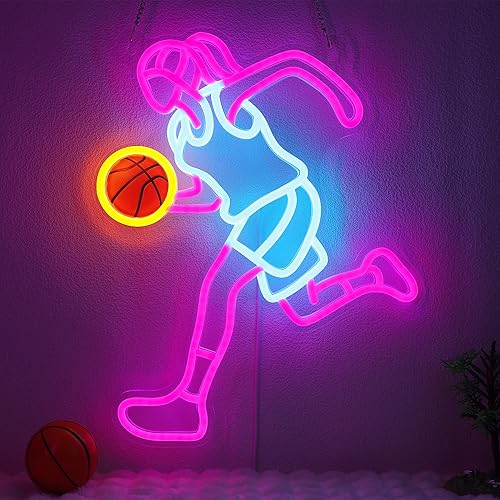 Miniatura 10 de Letrero de neón de fútbol de OkiyiD para niñas - Decoración de pared deportiva regulable con alimentación USB, regalos únicos para mujeres y niñas