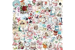 100Pcs Alice Stickers, Wonderland Xmas Decorations