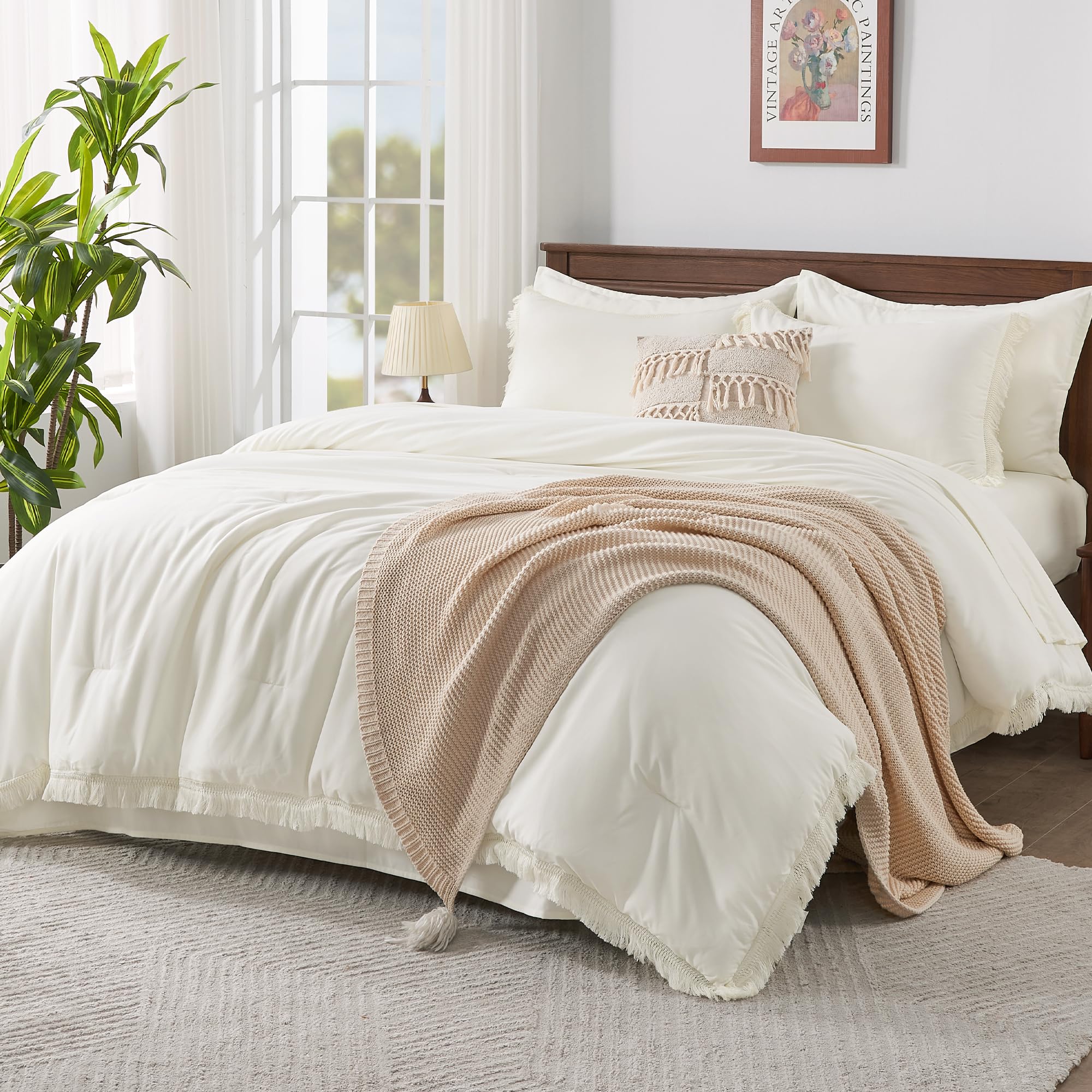 Photo 1 of ***PARTIAL SET***Andency Queen Comforter Set - 7 Pieces, Ivory