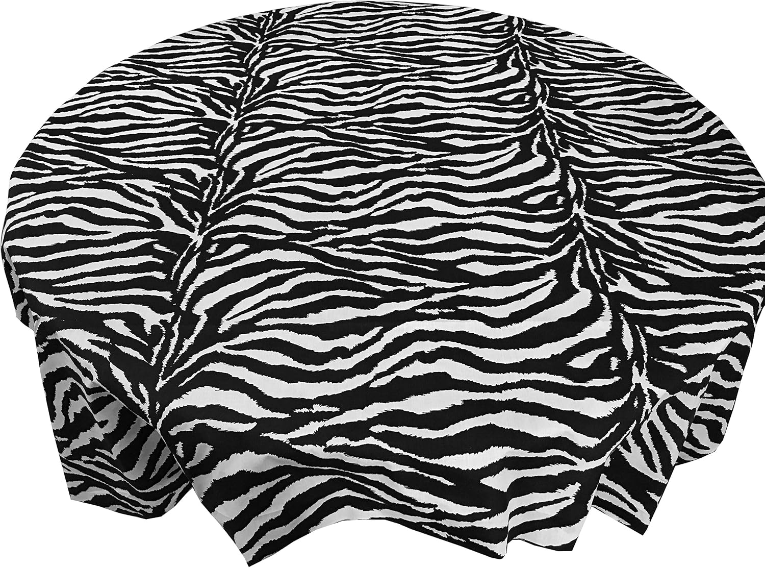 Zen Creative Designs Cotton Animal Zebra Print Tablecloth Table Decor Kids Party Events Animal Print Decor (58" x 108", Black and White)