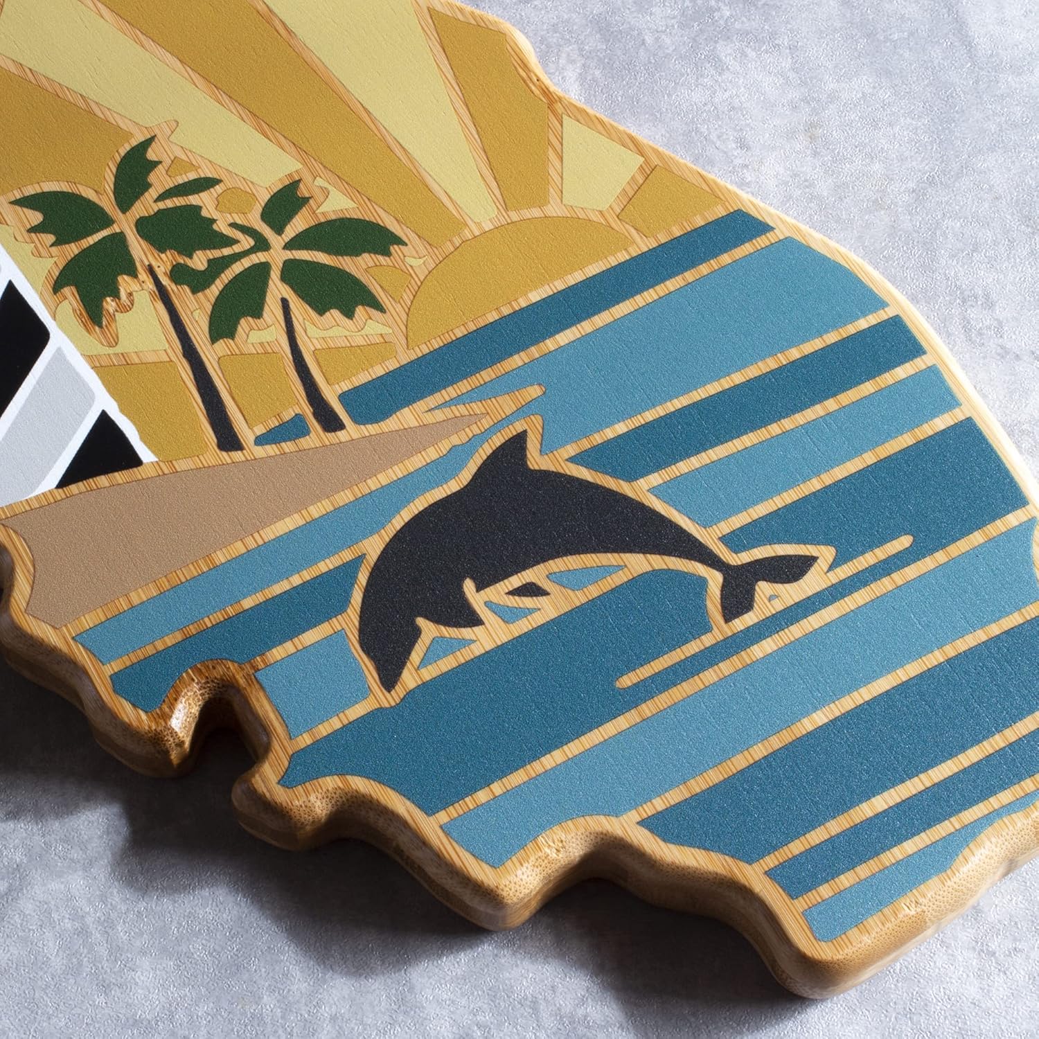 Totally Bamboo Florida State Shaped Cutting Board and Charcuterie Serving Platter with Artwork by Summer Stokes, Includes Hang Tie for Wall Display Varies - Image 2