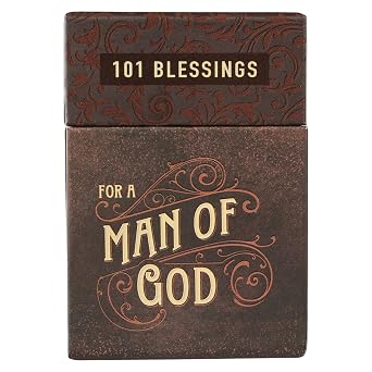 Christian Art Gifts Box of Blessings 101 Blessings for a Man of God | Inspirational Cards to Keep or Share - Christian Gifts for Men, Faith Based, Gift Box with Lid, 51 Double-Sided Cards