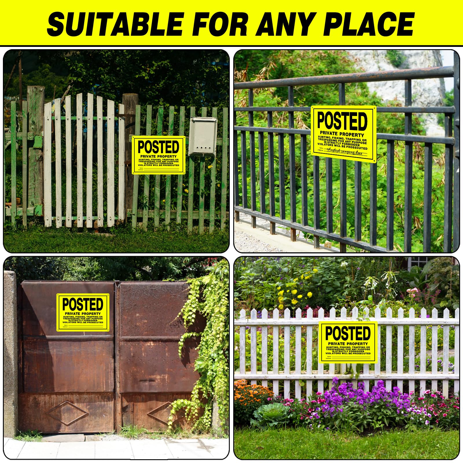 Lot de 20 panneaux « No Trespassing » - Propriété privée