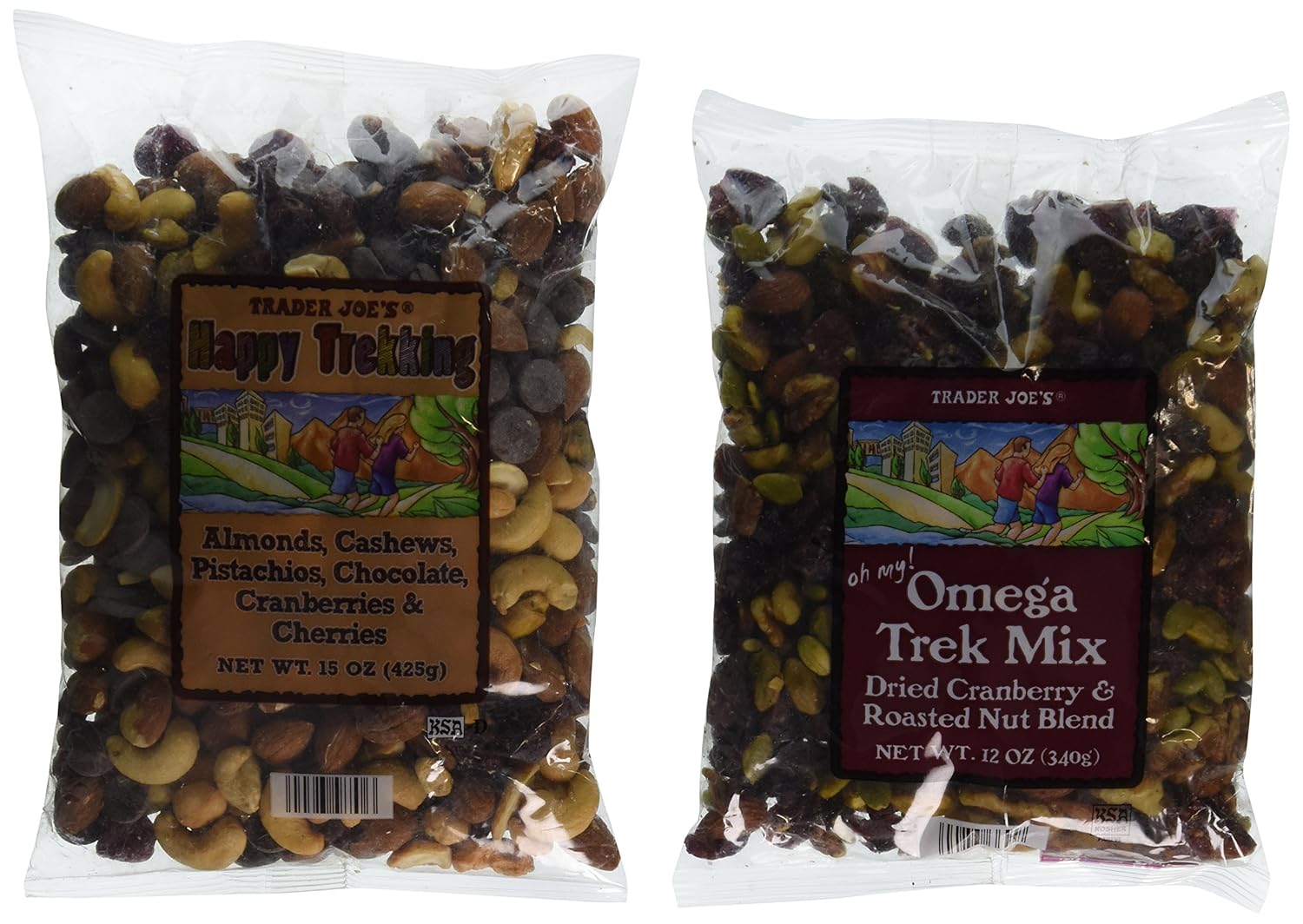 Trader Joe's Trail Mix Bundle Happy Trekking and Omega