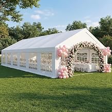 Tooluck 20x40 FT Party Tent Heavy Duty, Large Outdoor Wedding Tents for Parties with 12 Sidewalls & Built-in Sandbags,Waterproof Canopy Gazebo Commercial Event Tent for Carport,Camping,Patio