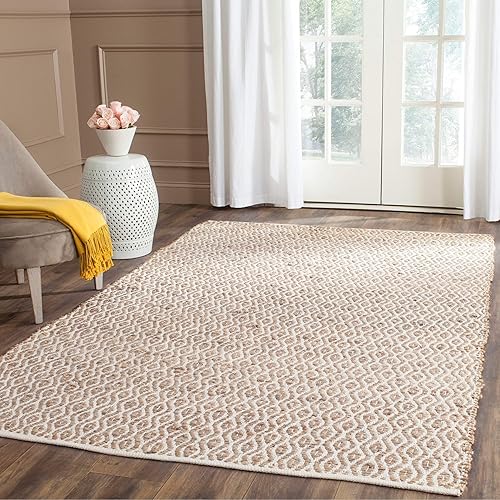 Miniatura 2 de SAFAVIEH Cape Cod Collection - Alfombra de área de 9 x 12 pies, plateado y natural, yute de tejido plano hecho a mano, ideal para zonas de alto