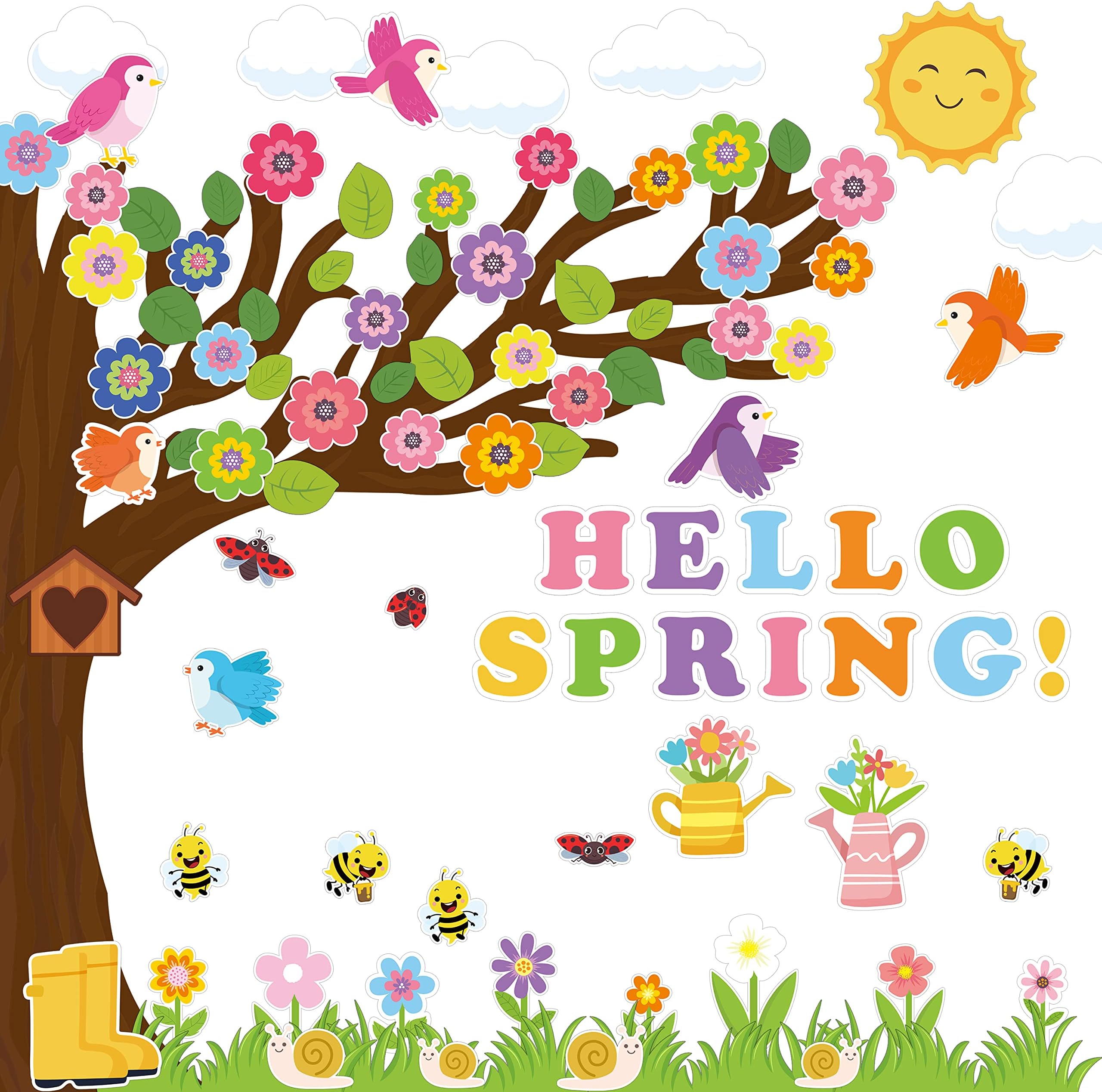 MALLMALL6162Pcs Spring Bulletin Board Decor