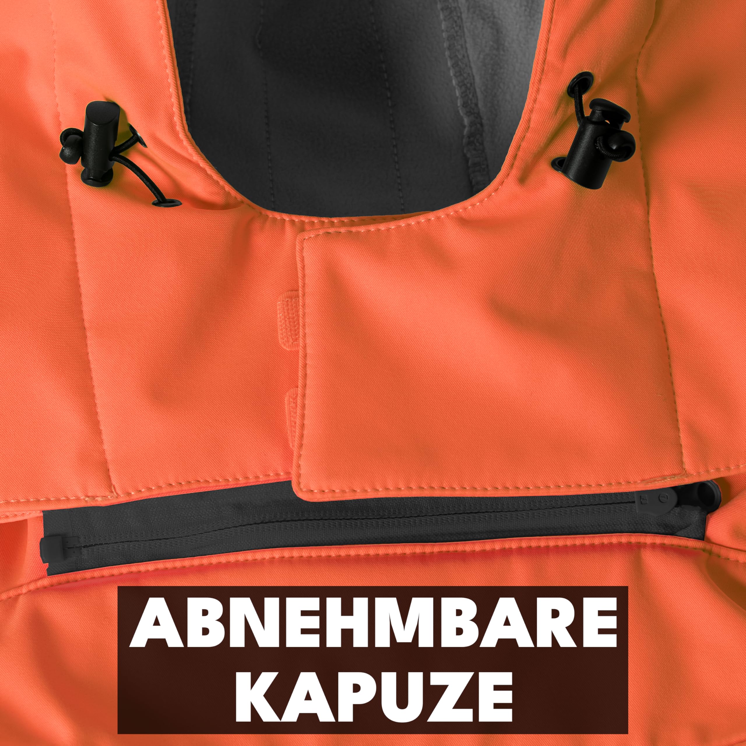 ACE Neon Lite Veste de sécurité - Veste de sécurité softshell avec réflecteurs et capuche amovible - EN ISO 20471 - Orange - 4XL