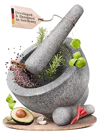 Large Granite Mortar and Pestle Set