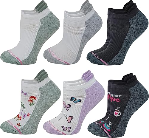 Miniatura 6 de Dr. Motion 6 pares de calcetines de compresión transpirables acolchados de corte bajo para mujer
