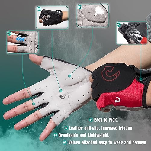 Miniatura 2 de GEARONIC - Guantes deportivos dedo completo y corto para ciclismo acolchado de espuma a prueba de golpes Azul (Full Finger), Gris (Gray Full