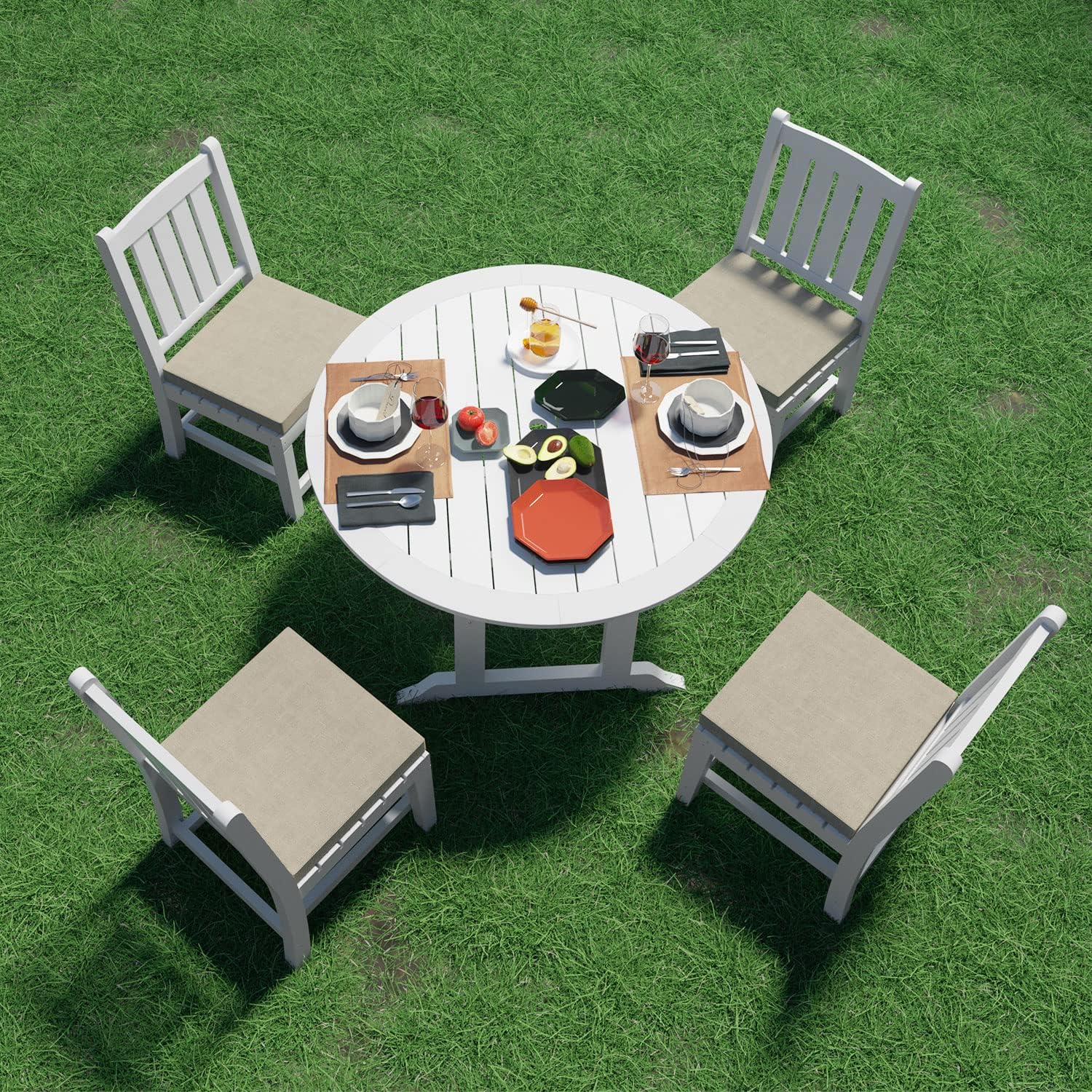 WILLIAMSPACE 5 Piece Patio Dining Set, 48" Round All