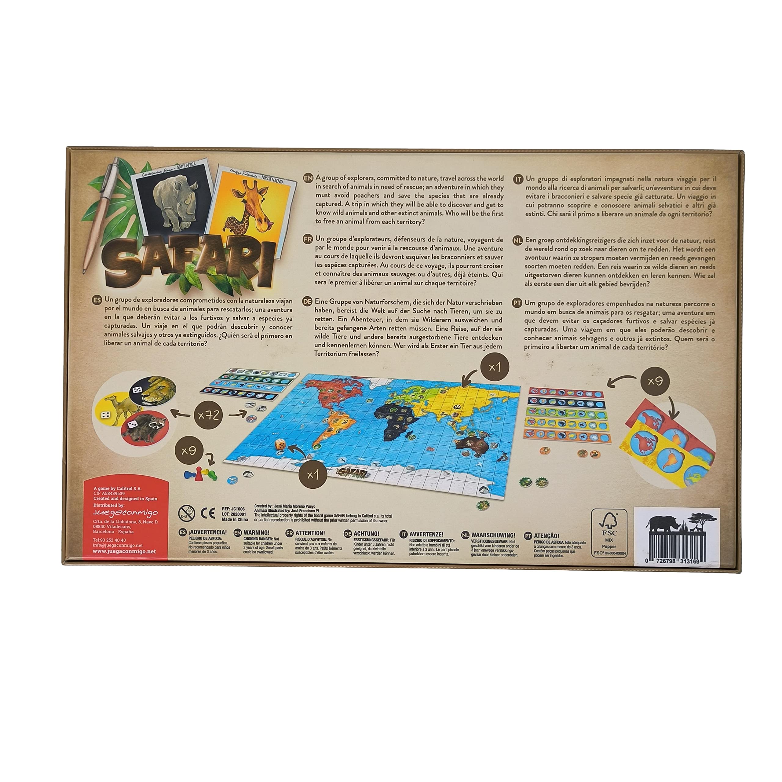 Safari, Le Jeu des Animaux. Jeu de société et de stratégie pour tout savoir sur les Animaux du Monde.