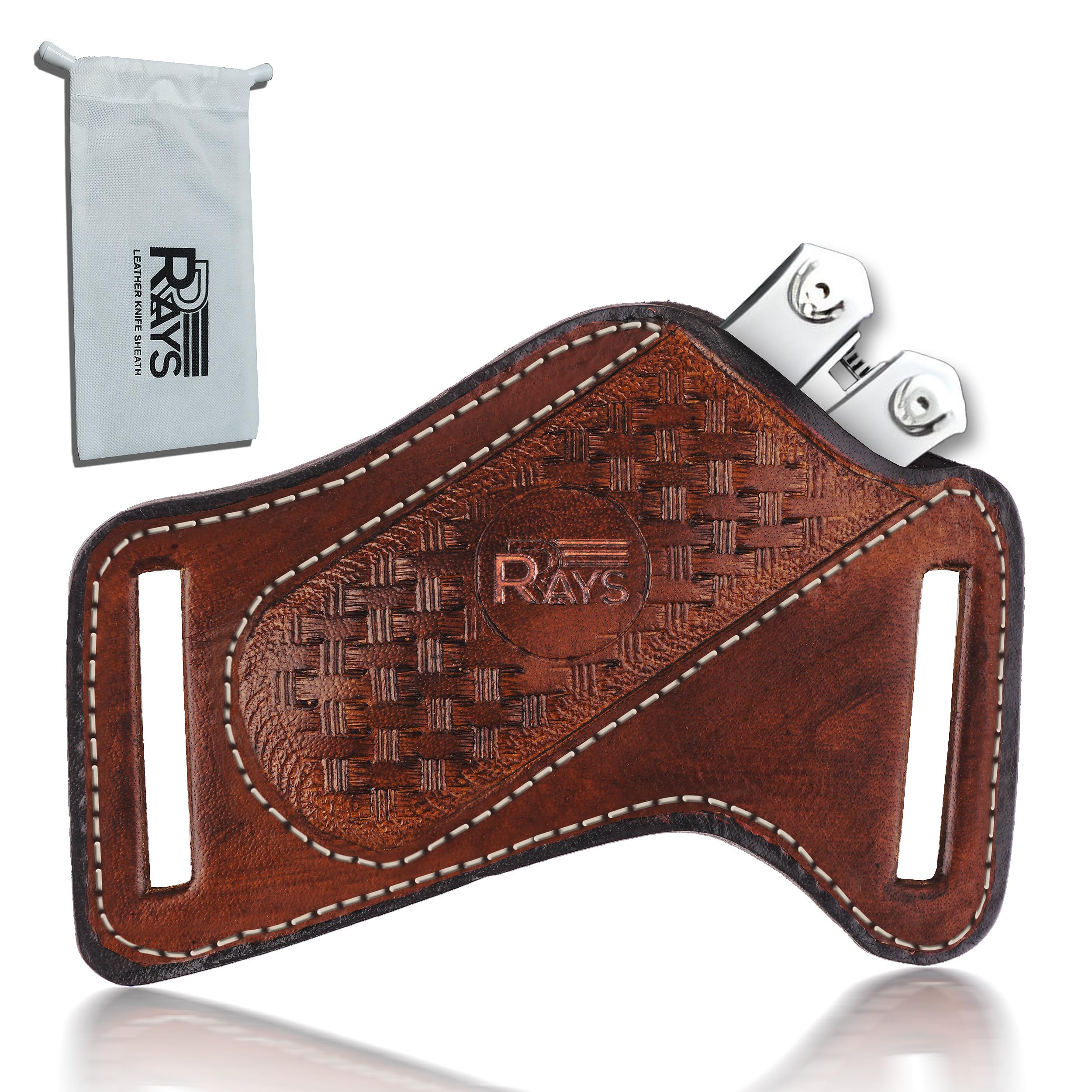 Leather Knife Sheath for Belt Pocket Folding Knife Holder Compact Draw Knifes Carrier EDC Tools Holster