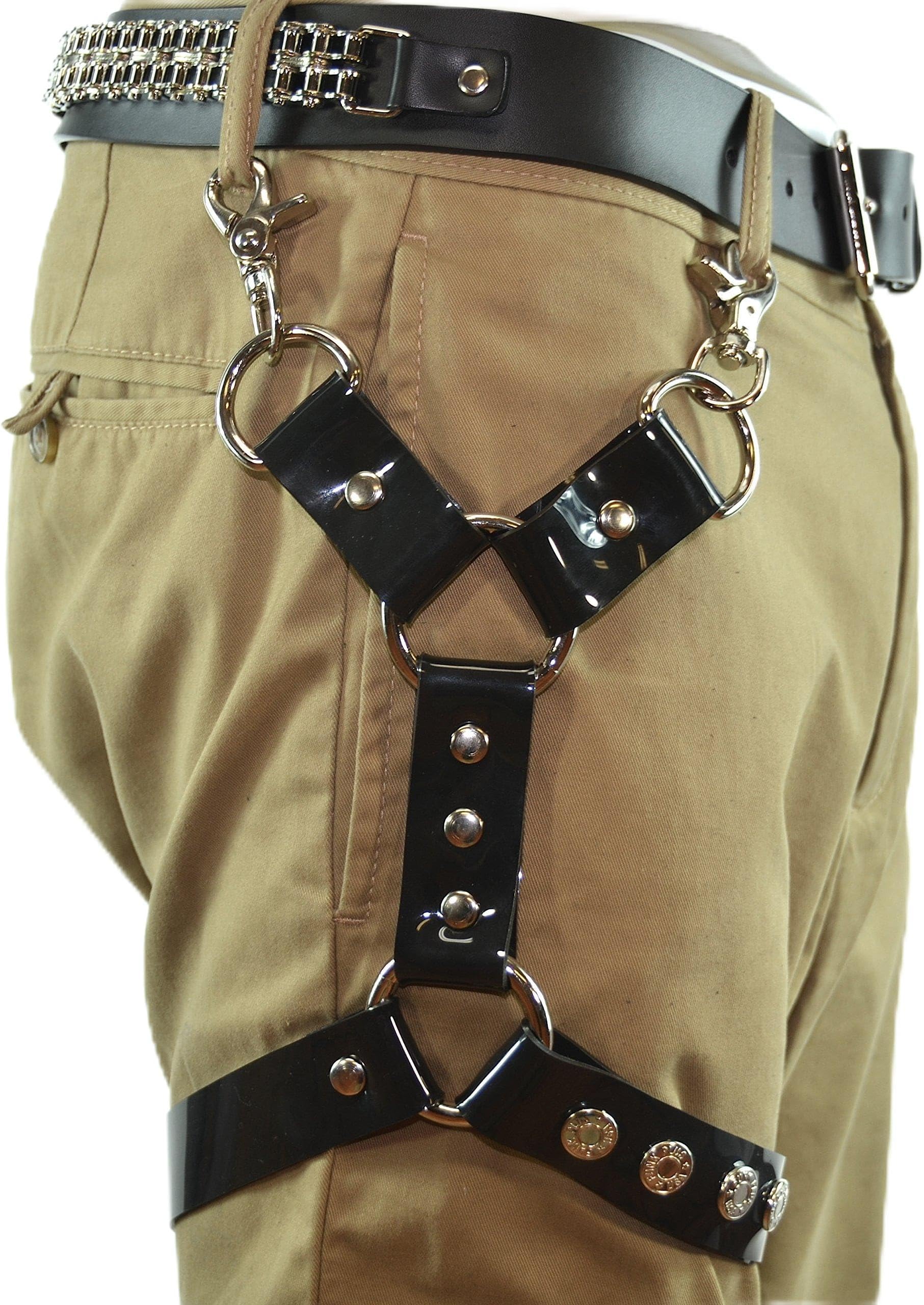 Leg Thigh Harness Snap Adjustable Two Ring Vinyl