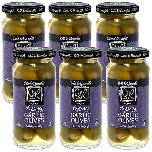 Miniatura 8 de Sable & Rosenfeld Guarniciones de cóctel - Earth Kosher - Aceitunas de ajo Vodka Tipsy - Paquete de 3 (5 onzas cada uno)
