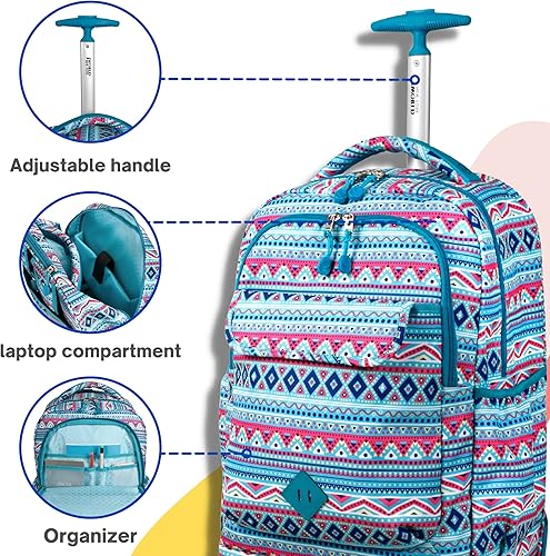 Miniatura 4 de J World New York Sweep - Mochila enrollable para portátil Menta Tribal 18 Sweep Mochila con ruedas para laptop