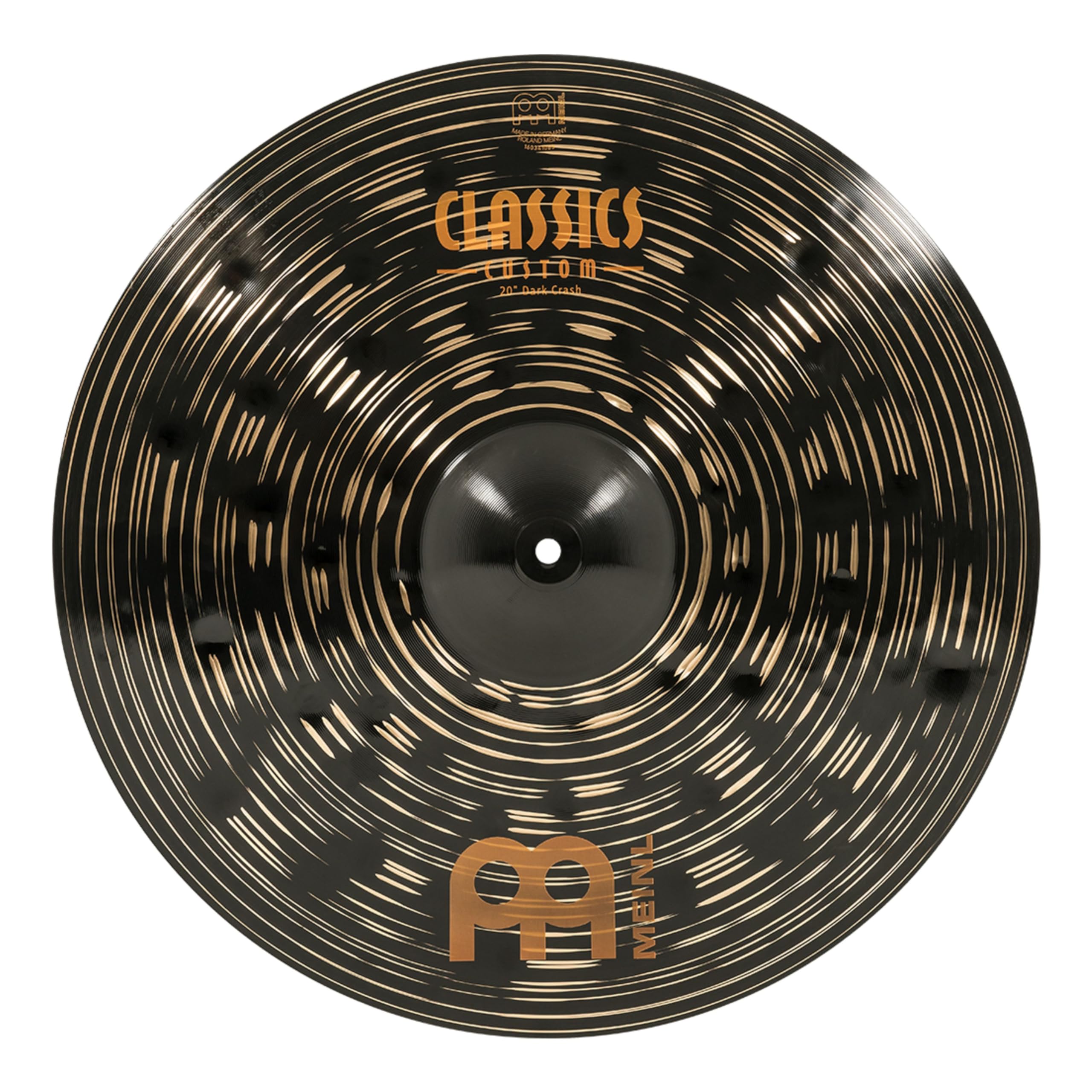 Meinl Cymbals Classics Custom Dark Crash Cymbal 20 inch (Video) for Drum Set (50,80cm) B12 Bronze, Dark Finish, Made in Germany (CC20DAC)