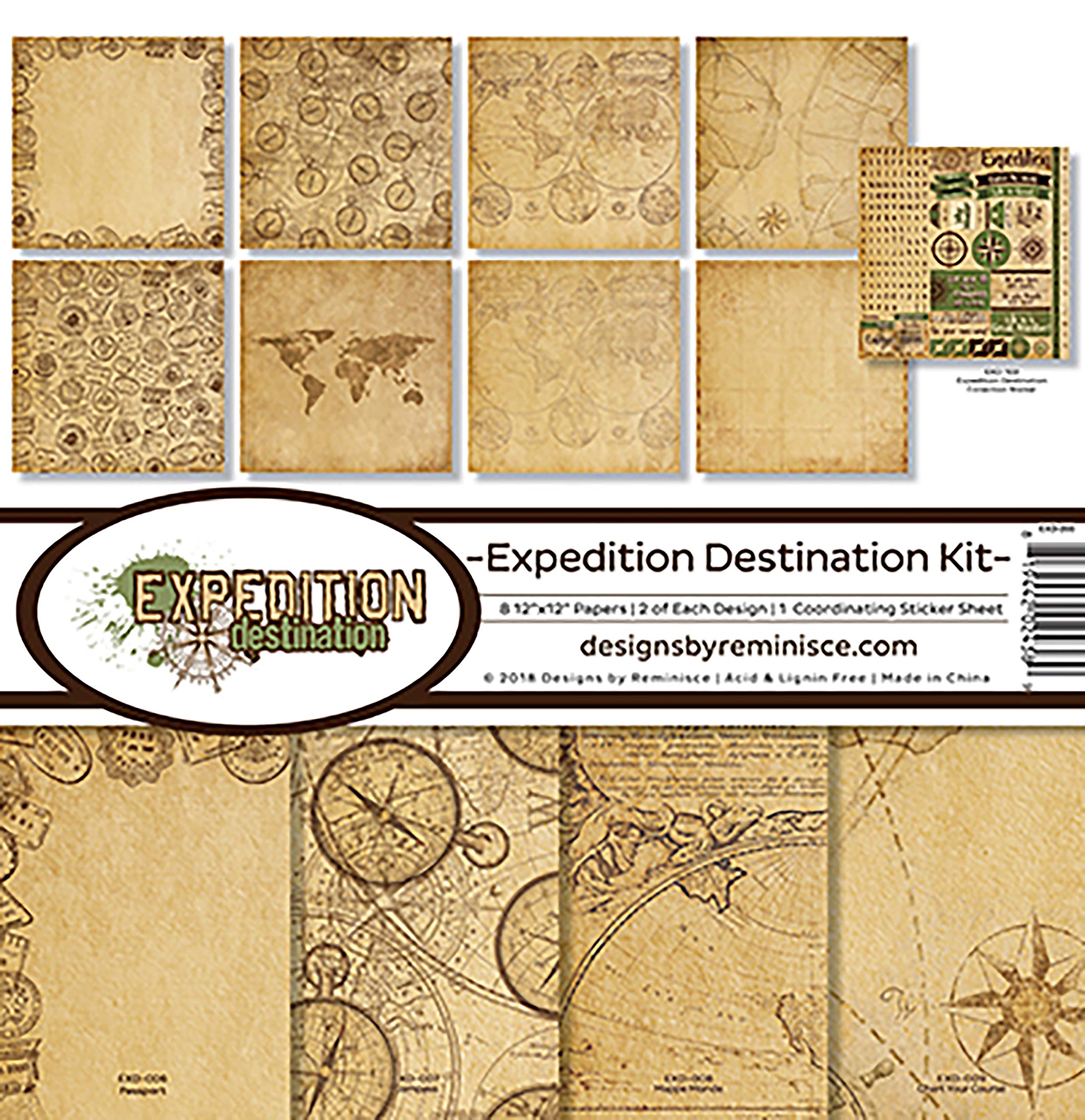 Reminisce (REMBC) Expedition Destination Scrapbook Collection Kit, Multi Color Palette