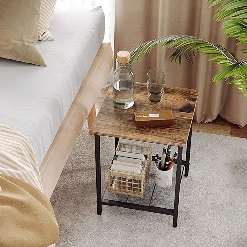 Miniatura 4 de VASAGLE INDESTIC - Mesa auxiliar o mesita de noche de estilo industrial, marco de acero resistente, mesa de montaje simple para sala de estar o
