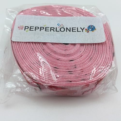 Miniatura 3 de PEPPERLONELY Marca 10 yardas 0.866 in (7/8 pulgadas) rosa Safari Animal Zoo Mono Elefante Diraffe Zebra Impreso Grosgrain Ribbon