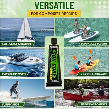 Ding All Sun Cure 1oz Epoxy Fiberfilled Repair Kit for fast ding repairs on polyester and epoxy surfboards.
