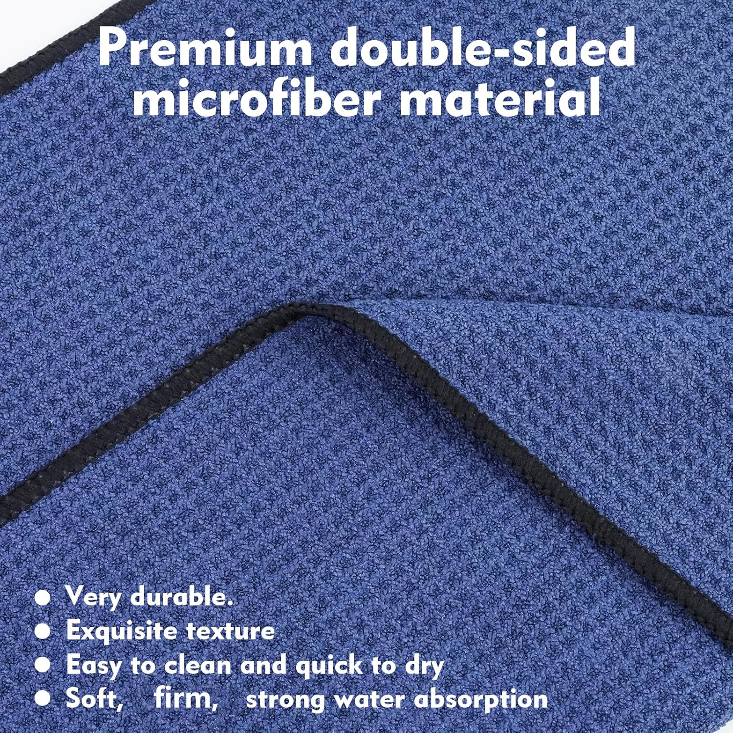 Microfiber Golf Towel 3 Pack,Portable Waffle Pattern Golf Cleaning Towels Quickly Remove Sand Mud Dirt Sweat(16 X 16 Inch) - Image 3