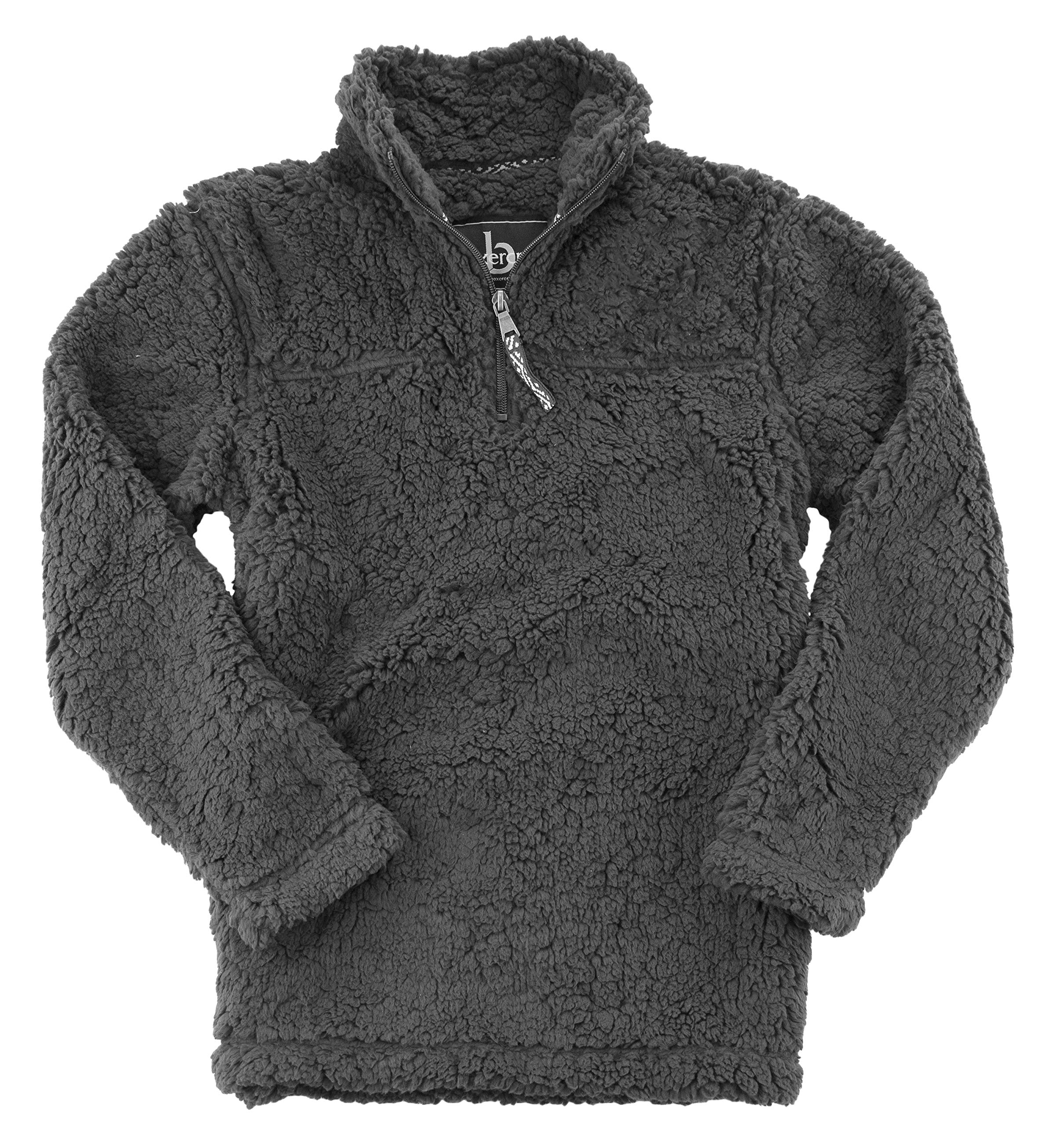 boxercraft Sherpa Quarter Zip Pullover, Warm & Cozy, Charcoal M