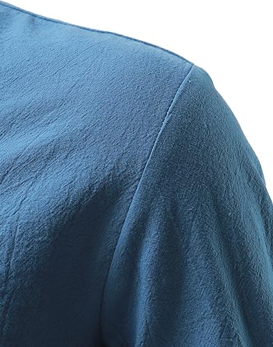 Miniatura 5 de JOGAL Camisa renacentista medieval para hombre, disfraz de pirata vikingo, gótico, steampunk, retro, manga larga, con cordones