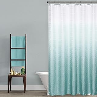 Mrs.Naturall Aqua Shower Curtain,Coastal Theme Washable Fabric Cloth Bea...