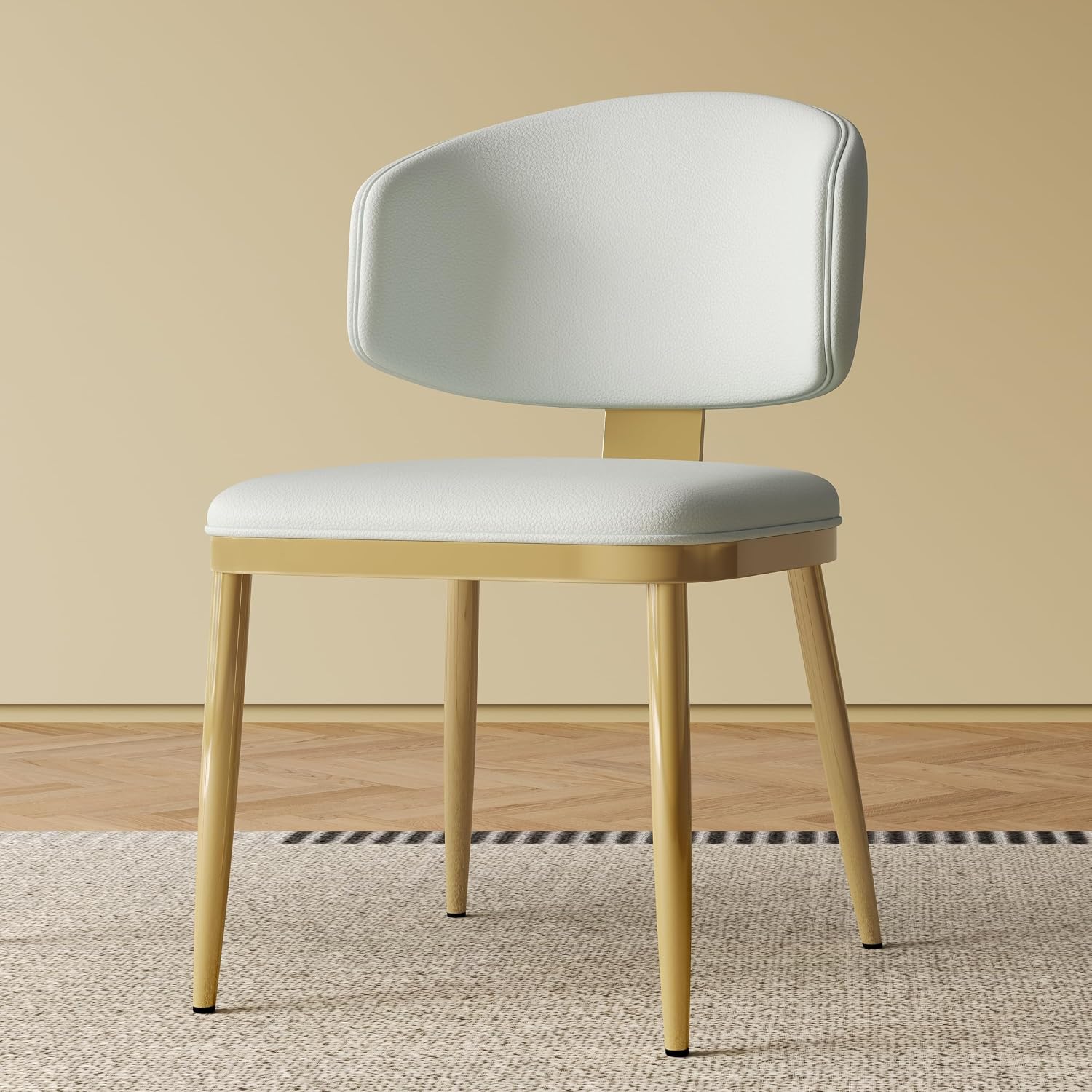 Leavader Dining Chairs Set of 2, Modern Design Home Chairs, PU Leather Metal Dining Chairs for Kitchen Dining Room