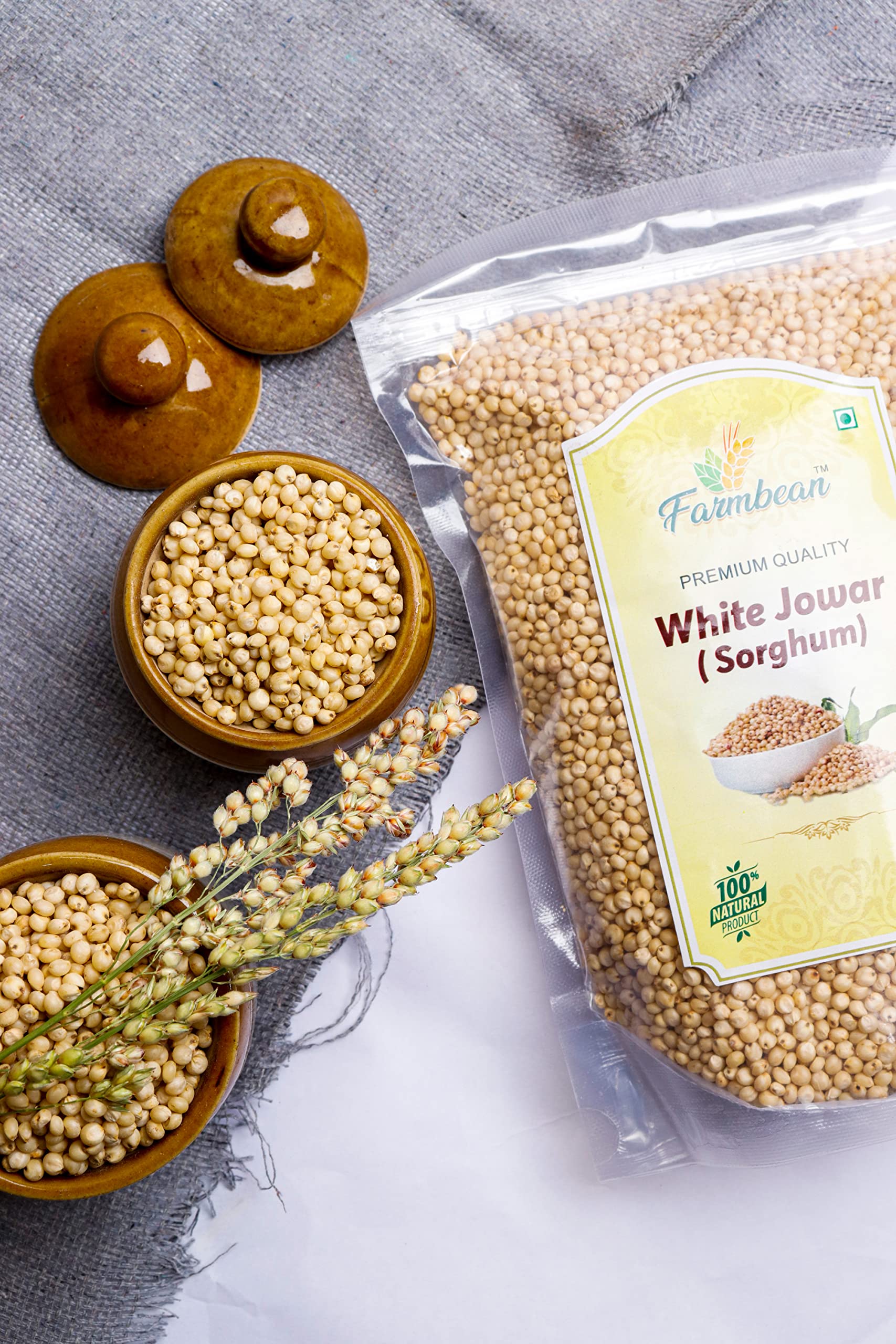 Farmbean Whole White Jowar Grains | Sorghum | Jonna | - 1 KG - Image 4 thumbnail