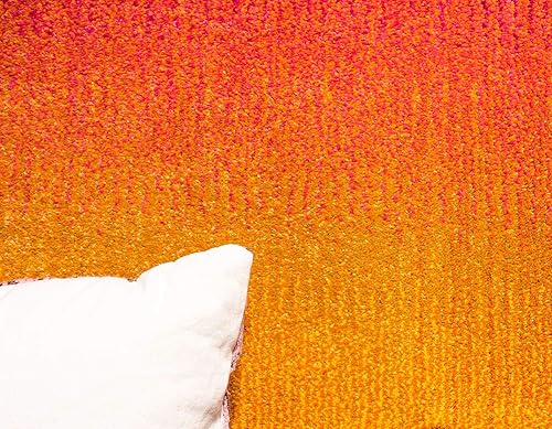 Miniatura 5 de Unique Loom Colección Estrella, alfombra de área degradada, puesta de sol, abstracto, colores brillantes, 10 pies 6 pulgadas x 16 pies 5 pulgadas,